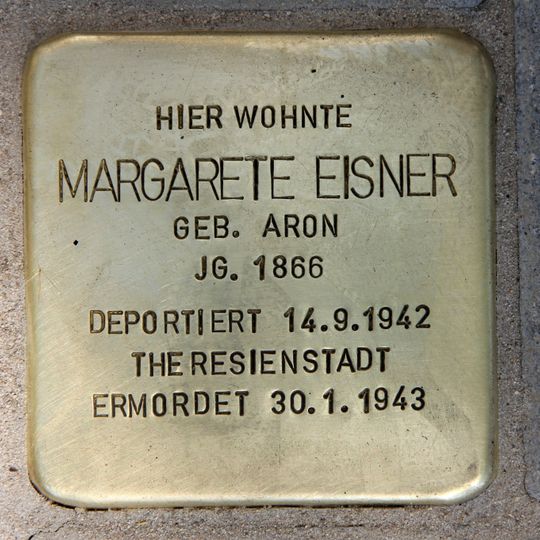Stolperstein dedicated to Margarete Eisner