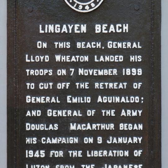 Lingayen Beach historical marker