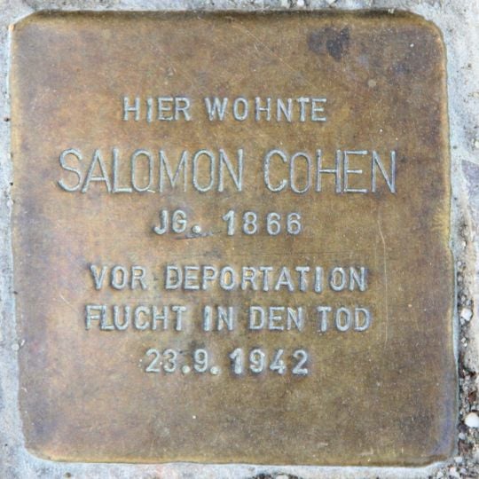 Stolperstein dedicated to Salomon Cohen