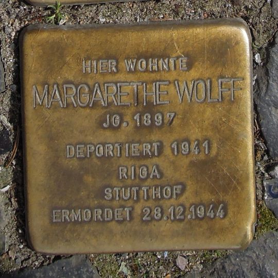 Stolperstein en memoria de Margarethe Wolff
