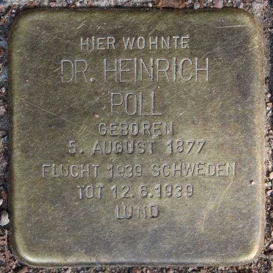 Stolperstein à la mémoire de Heinrich Poll