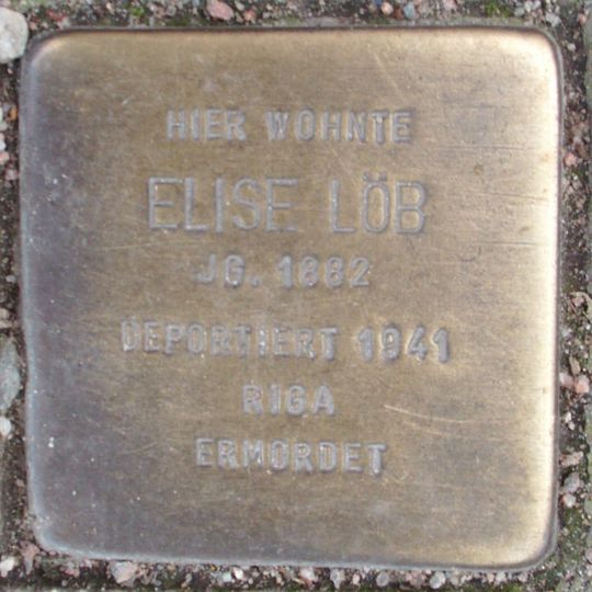 Stolperstein dedicated to Elise Löb