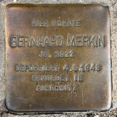 Stolperstein dedicated to Bernhard Merkin