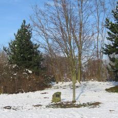 Památný kámen u železničního přejezdu ve Všejanech