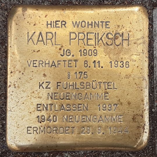 Stolperstein für Karl Preiksch