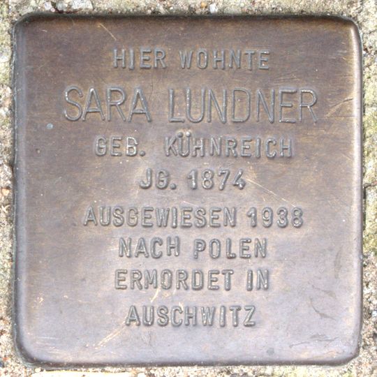 Stolperstein dedicated to Sara Lundner