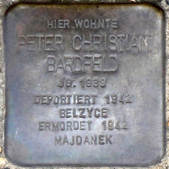 Stolperstein à la mémoire de Peter Christian Bardfeld