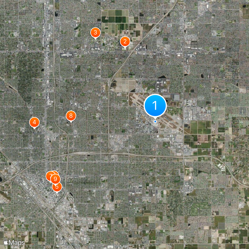 Fresno Yosemite International Airport Map