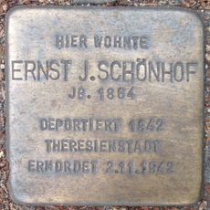 Stolperstein dedicated to Ernst J. Schönhof