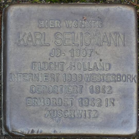 Stolperstein en memoria de Karl Seligmann