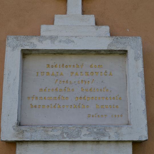 Pamätný dom J. Palkoviča, tabuľa pamätná