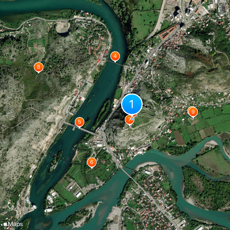 Château de Rozafa Carte