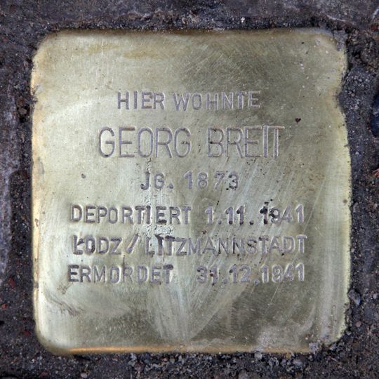 Stolperstein dedicated to Georg Breit