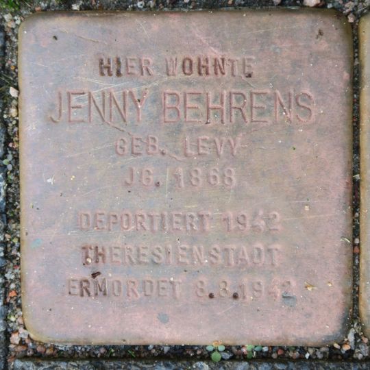 Stolperstein dedicated to Jenny Behrens