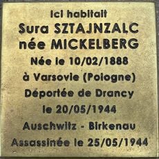 Stolperstein en memoria de Sura Sztajnzalc