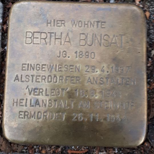 Stolperstein en memoria de Bertha Bunsat