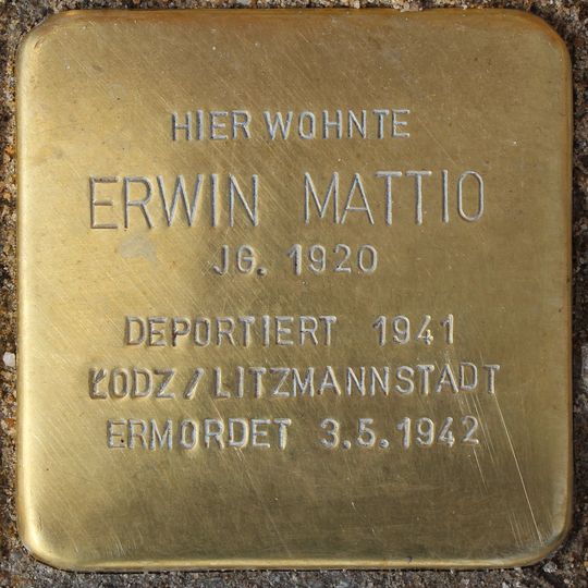 Stolperstein em memória de Erwin Mattio