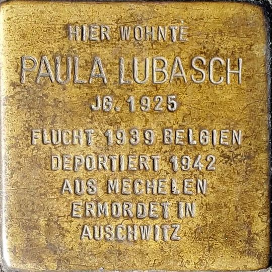 Stolperstein en memoria de Paula Lubasch