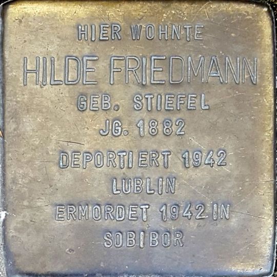 Stolperstein en memoria de Hilde Friedmann geb. Stiefel