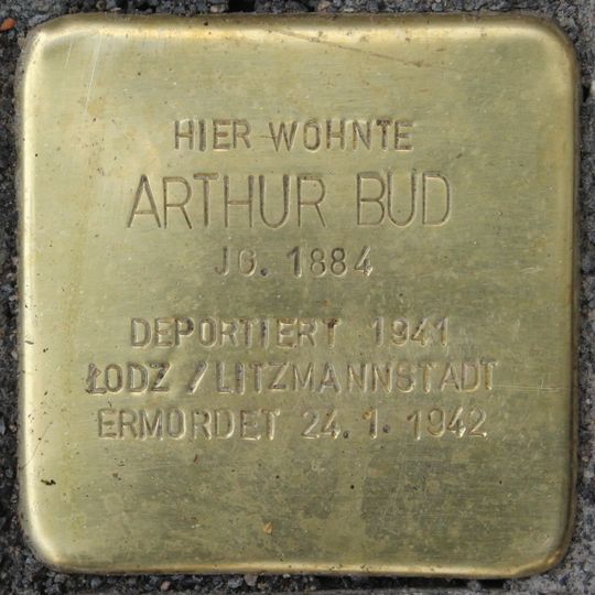 Stolperstein dedicated to Arthur Bud