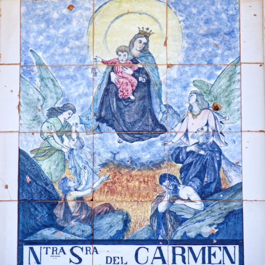 Ceramic panel of Our Lady of Mount Carmel