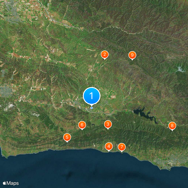 Mission Santa Inés Mappa
