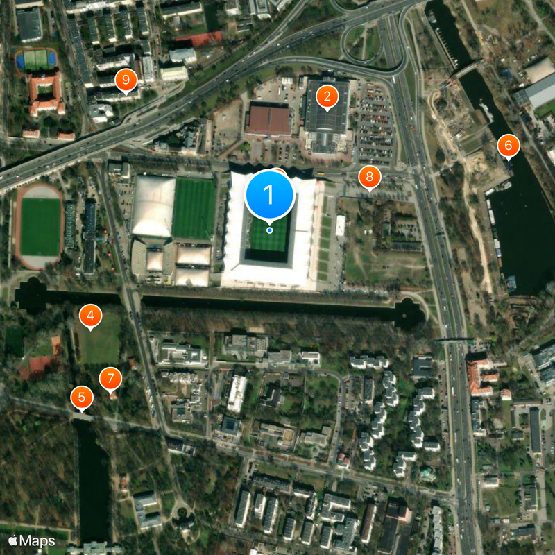 Stade du maréchal Józef Piłsudski Carte