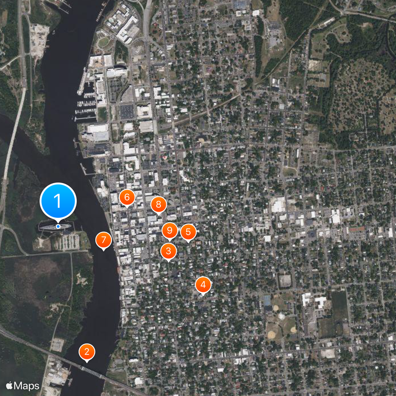 USS North Carolina Karte