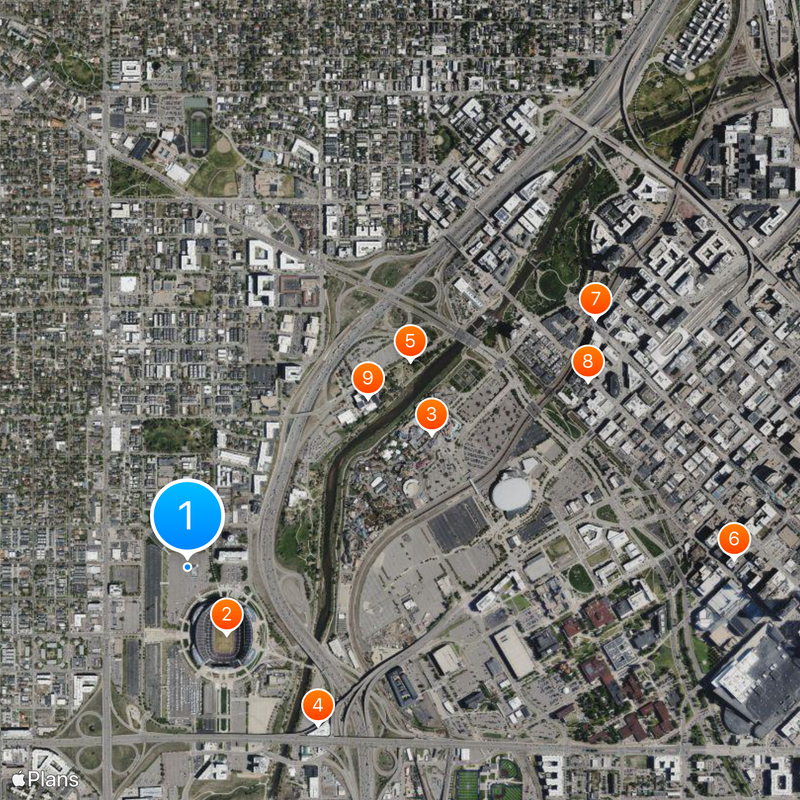 Mile High Stadium Kaart