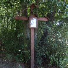 Holzkreuz mit Marienbild