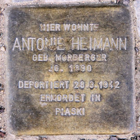 Stolperstein dedicated to Antonie Heimann