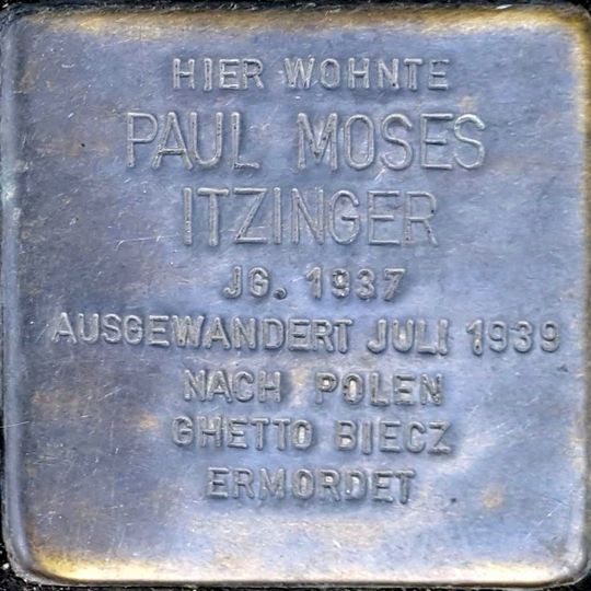 Stolperstein en memoria de Paul Moses Itzinger
