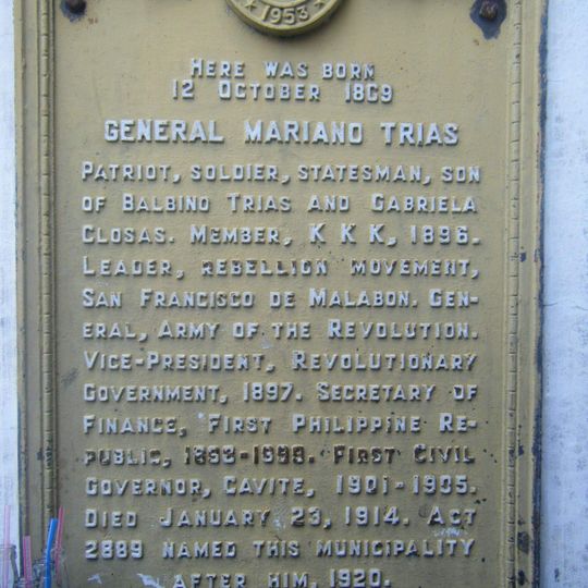 General Mariano Trias historical marker