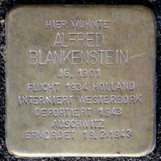 Stolperstein dedicated to Alfred Blankenstein