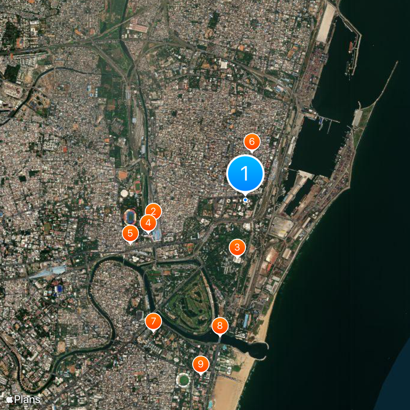 Court suprême de Madras Carte