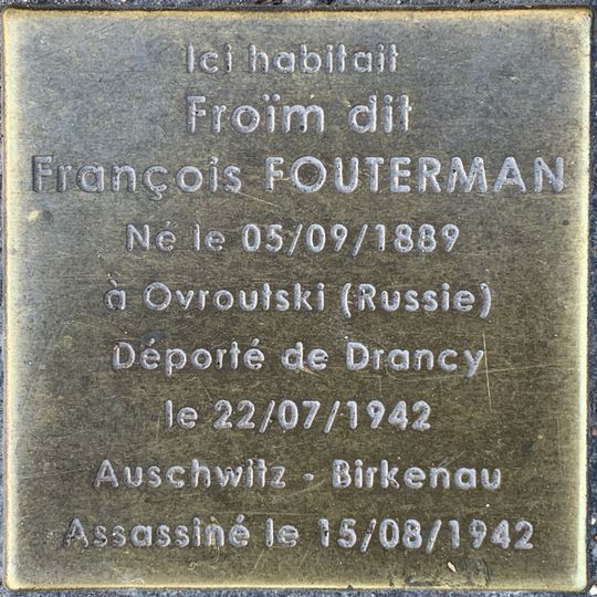 Stolperstein dedicated to Froïm Fouterman