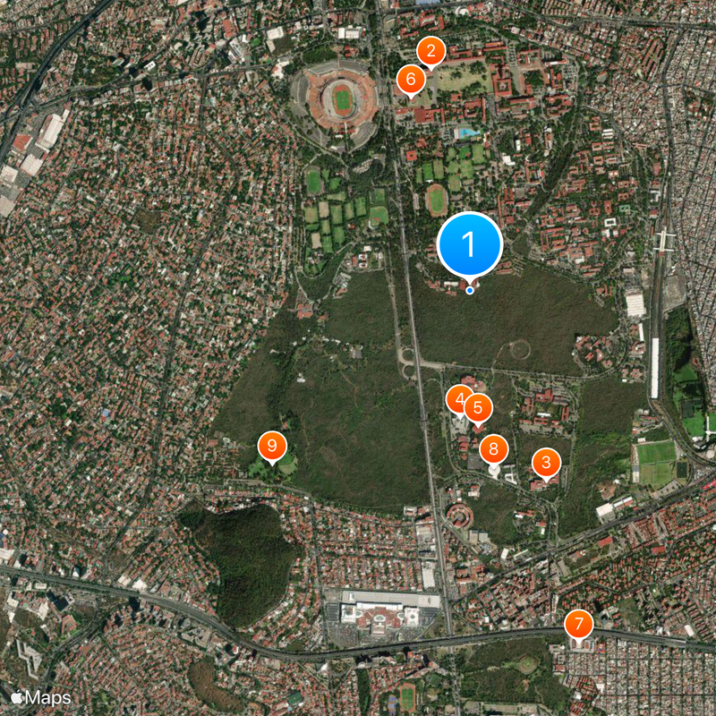 Ciudad Universitaria de la UNAM Mapa