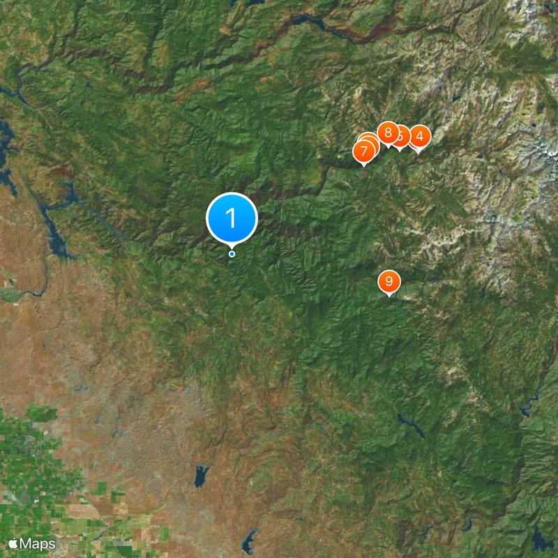 Condado de Mariposa Mapa