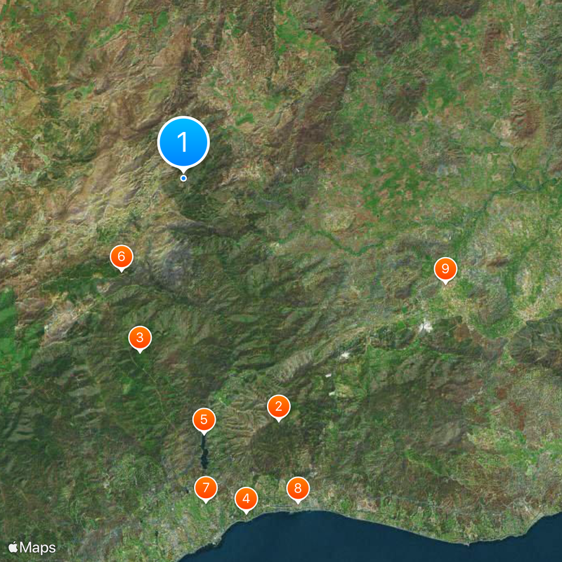 Sierra de las Nieves National Park Mappa