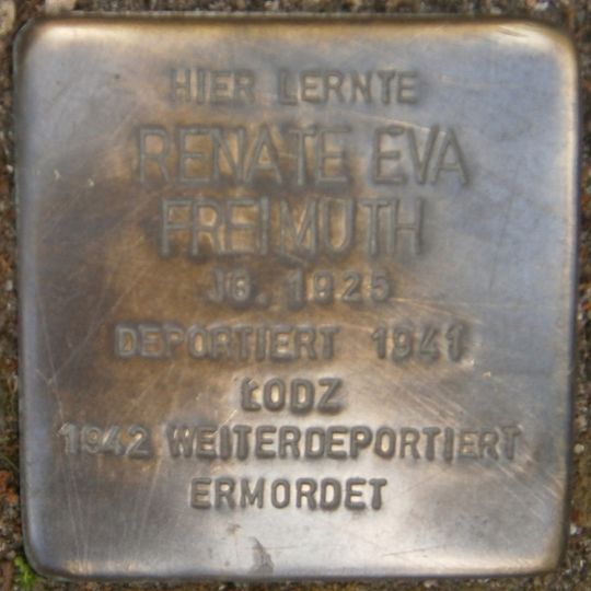 Stolperstein dedicated to Renate Eva Freimuth