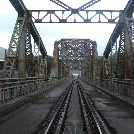 Railway bridge over the Tisza in Tiszaug