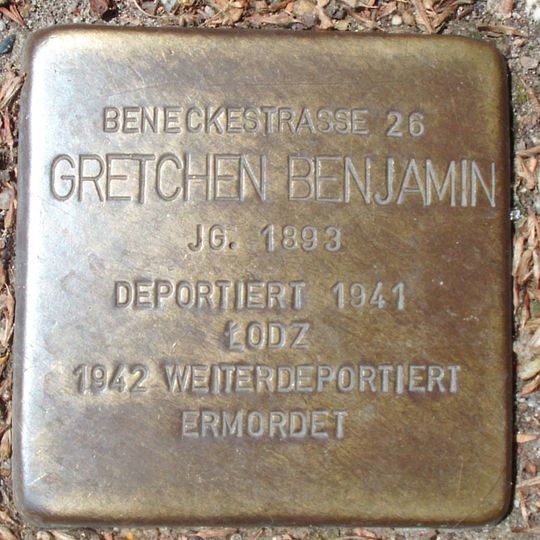 Stolperstein für Gretchen Benjamin