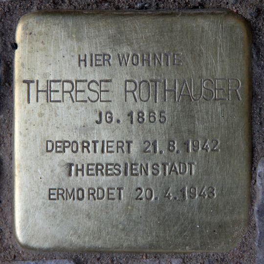 Stolperstein dedicated to Therese Rothauser