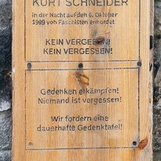Memorial plaque for Kurt Schneider