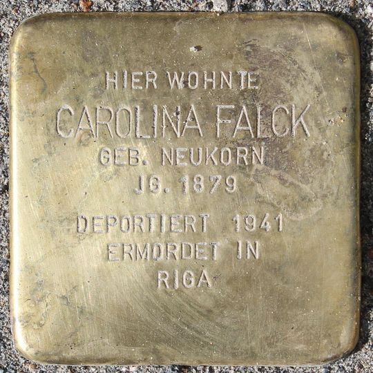 Stolperstein en memoria de Carolina Falck