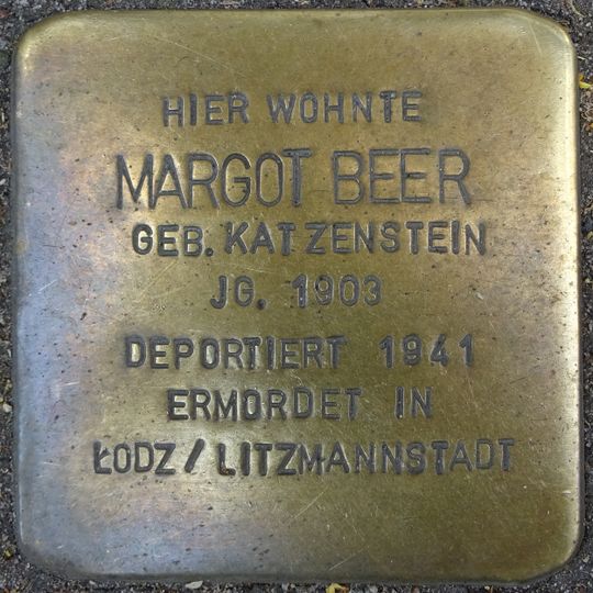 Stolperstein dedicated to Margot Beer
