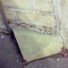 Milestone, Lancs CC carved stone post, Market Street, Whitworth
