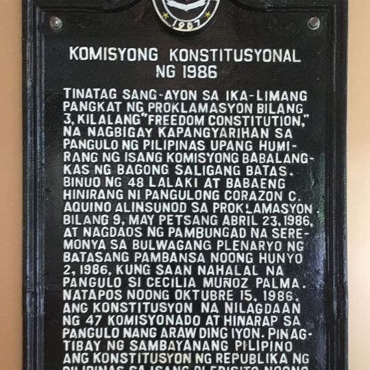 Constitutional Commission of 1986 historical marker