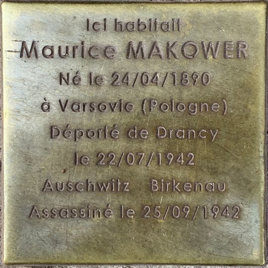 Stolperstein en memoria de Maurice Makower