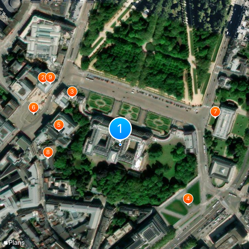 Palais royal de Bruxelles Carte